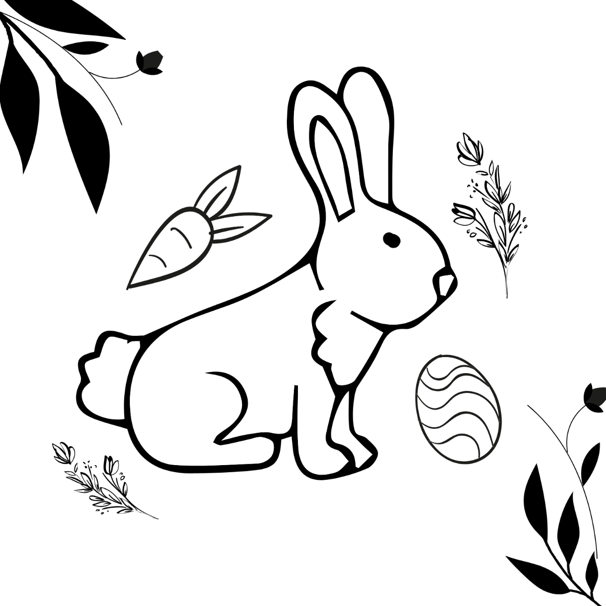 Free Easter Cartoon Drawing Template
