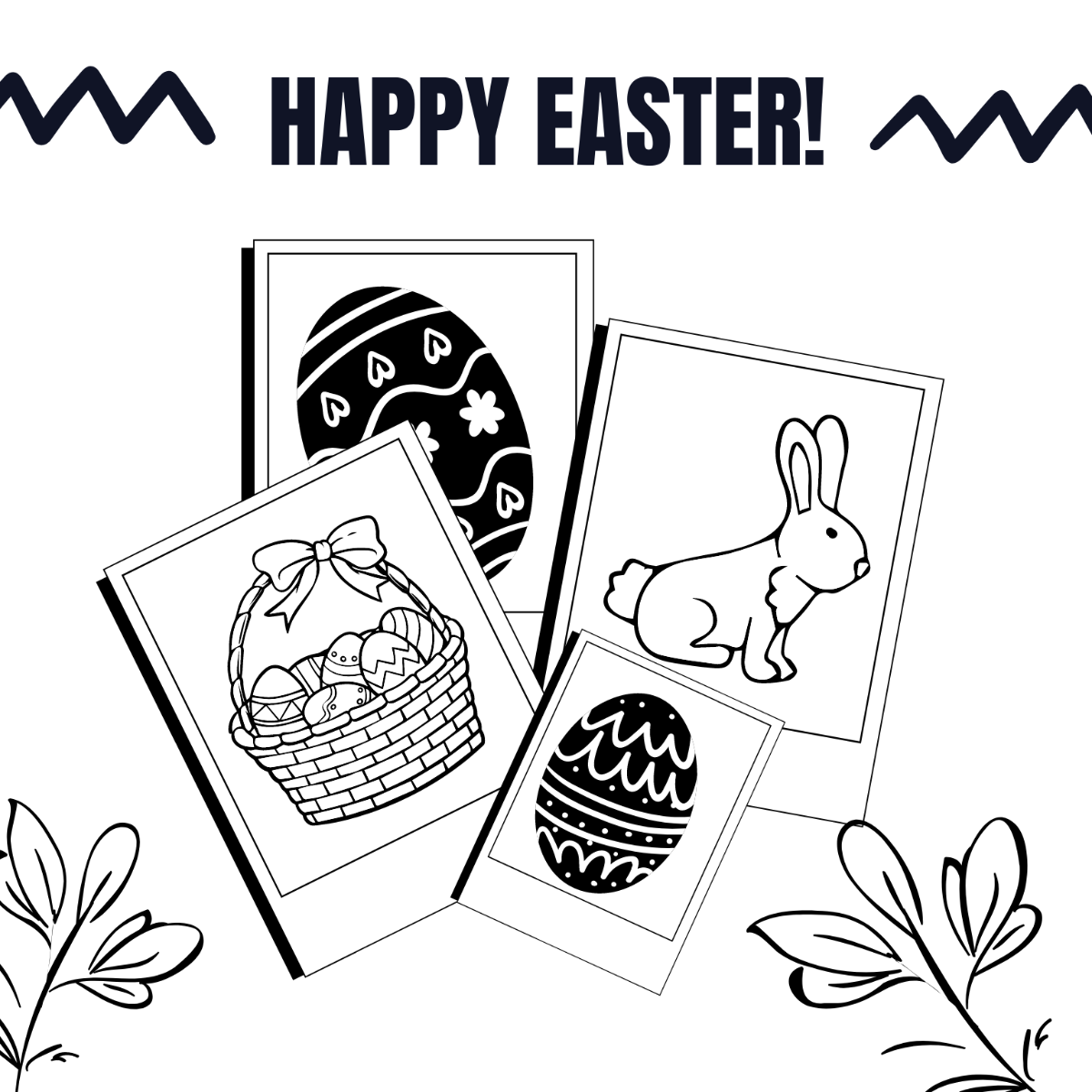 Easter Image Drawing Template
