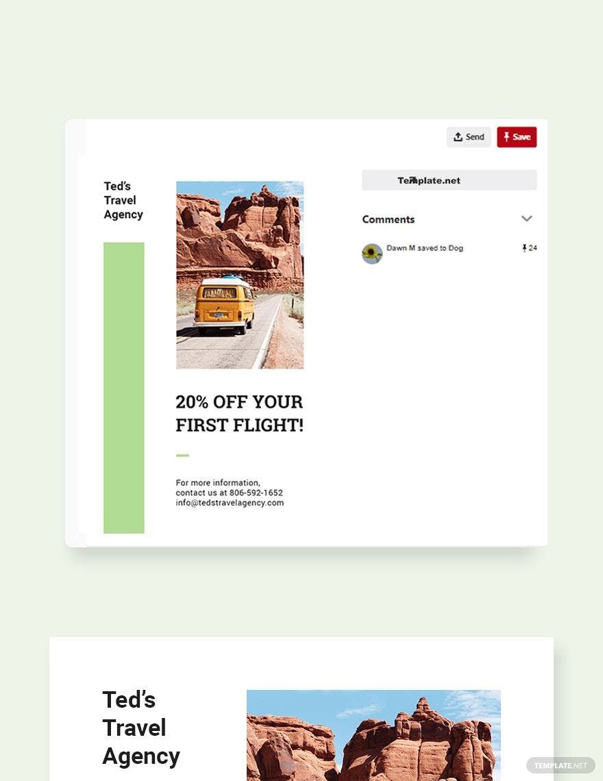 Travel Agency Pinterest Pin Template in PSD