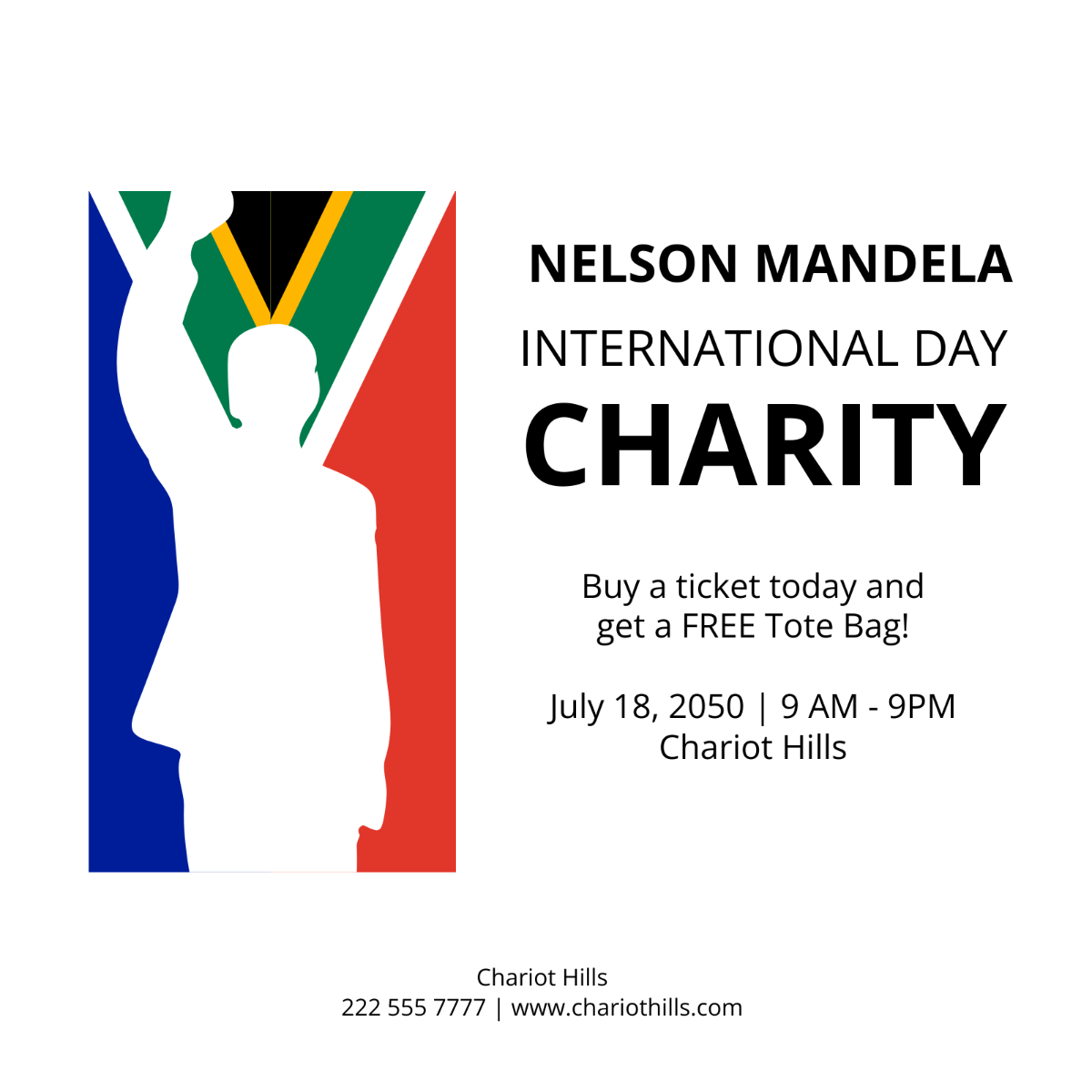 Nelson Mandela International Day Flyer Vector Template