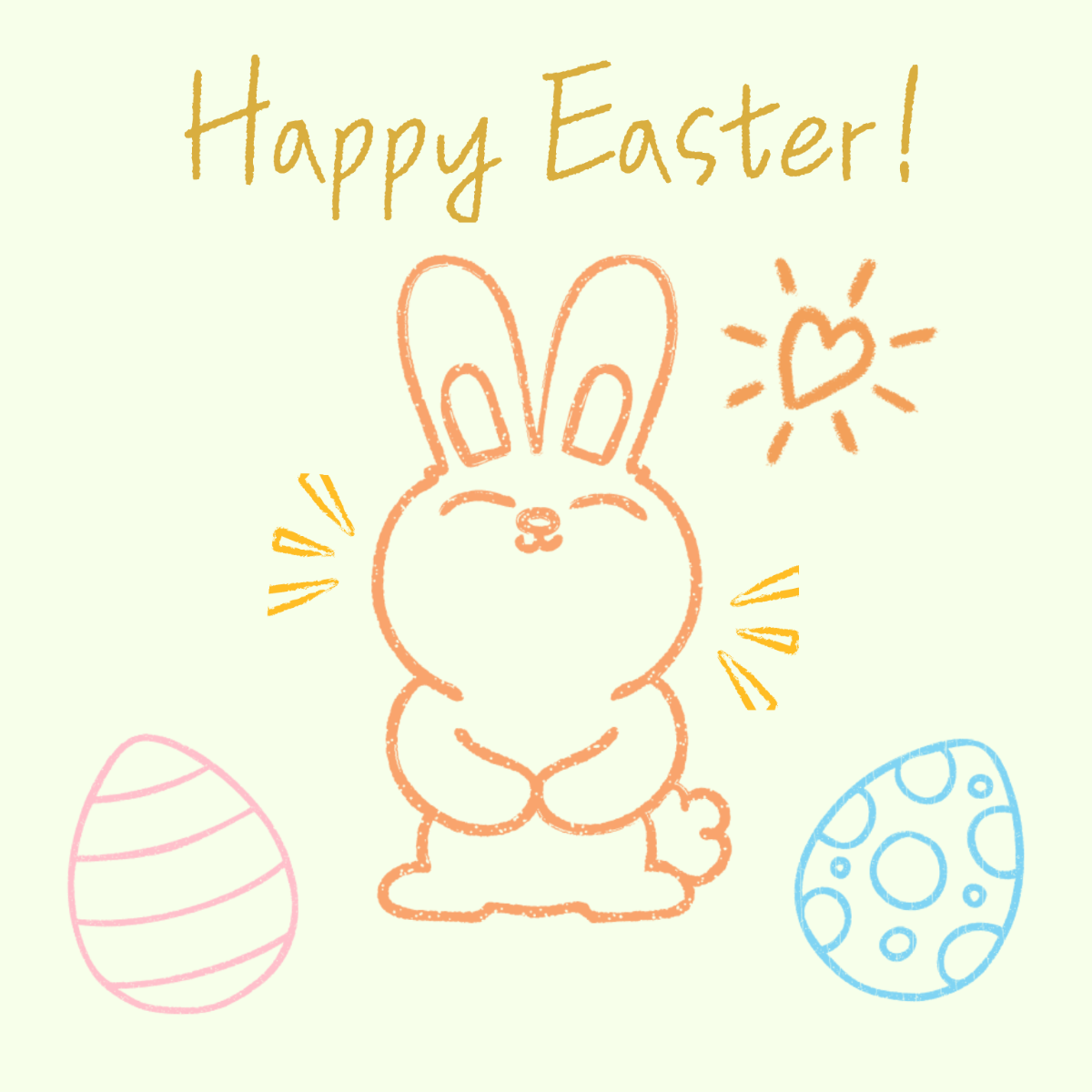 Free Easter Chalk Design Vector Template