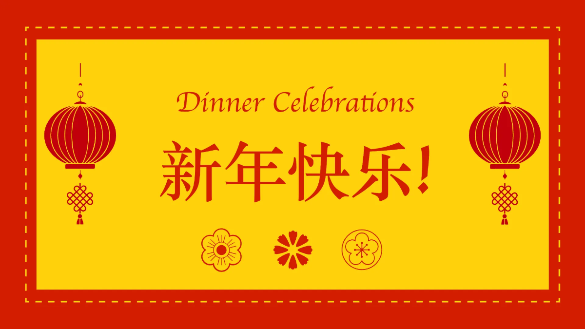 Free Simple Chinese New Year Presentation Template to Edit Online