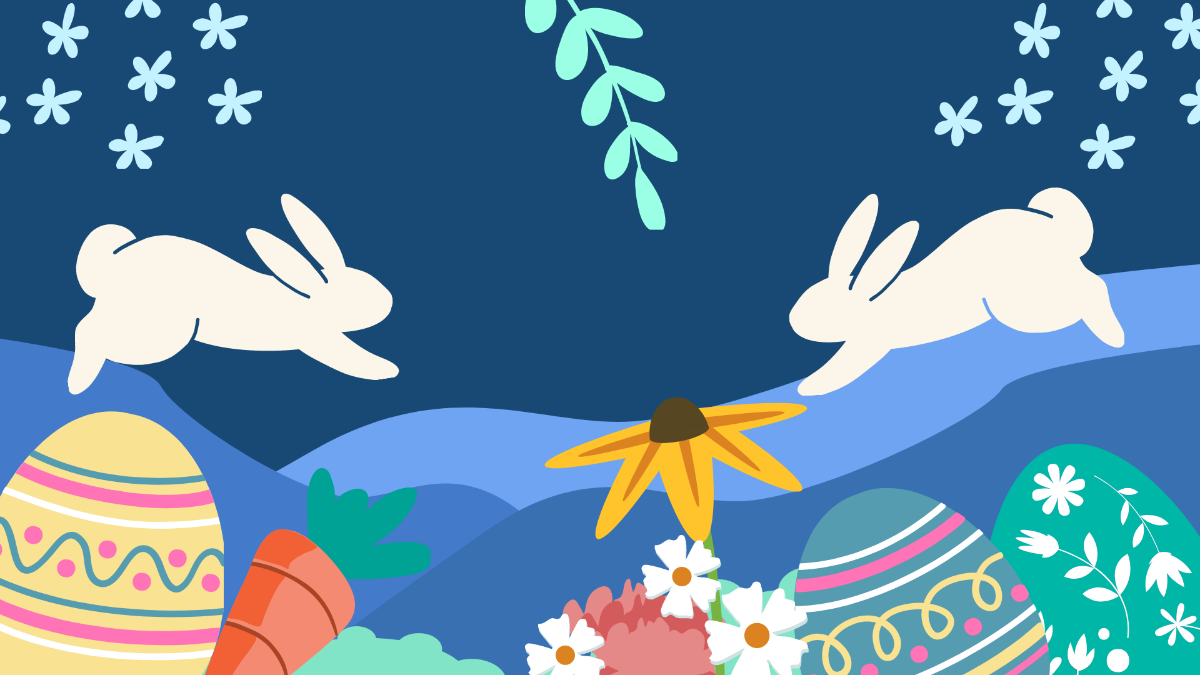 Easter Blue Background Template