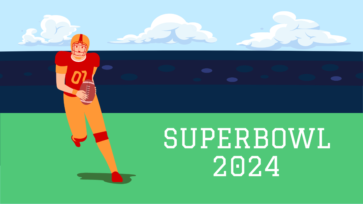 Super Bowl 2024 Cartoon Background Template
