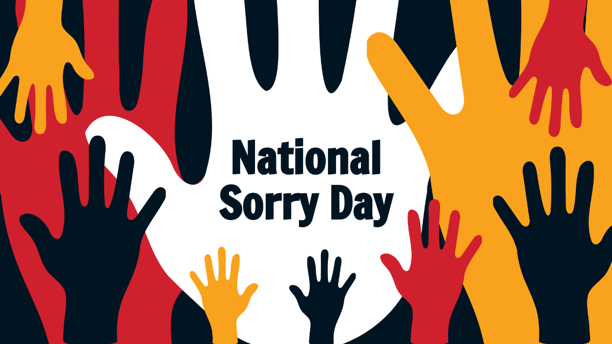 National Sorry Day Vector Background Template