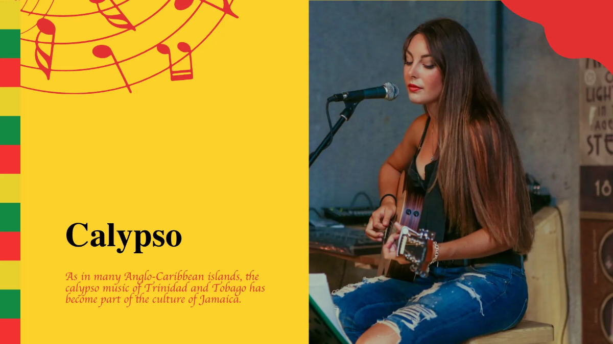 Free Jamaican Music Festival Presentation Template to Edit Online