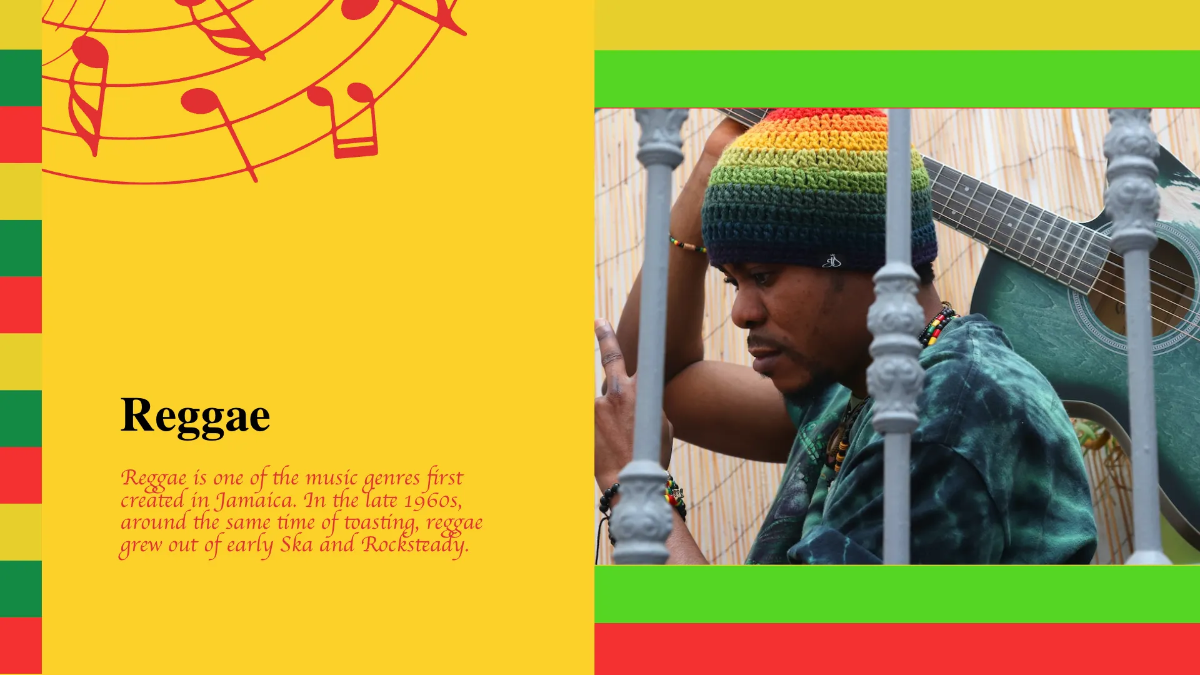 Free Jamaican Music Festival Presentation Template to Edit Online