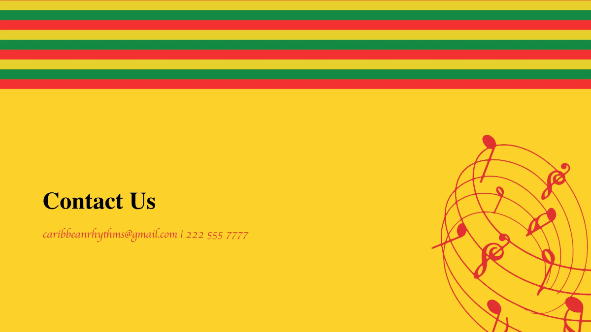 Free Jamaican Music Festival Presentation Template to Edit Online