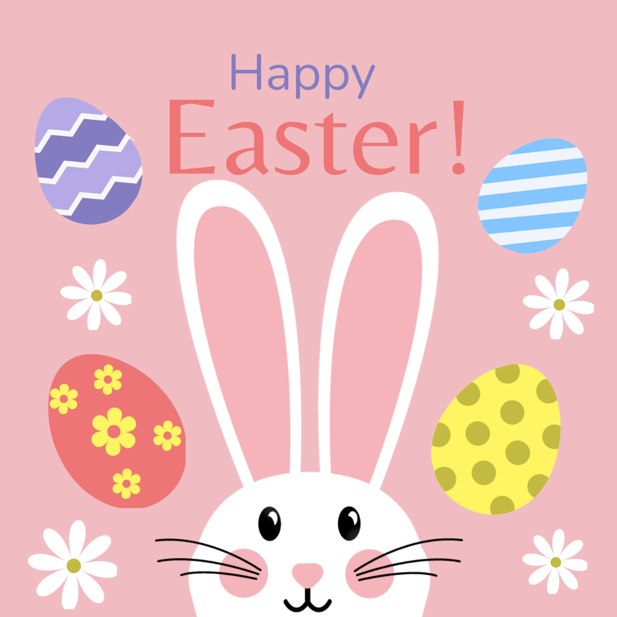 Happy Easter Illustration Template