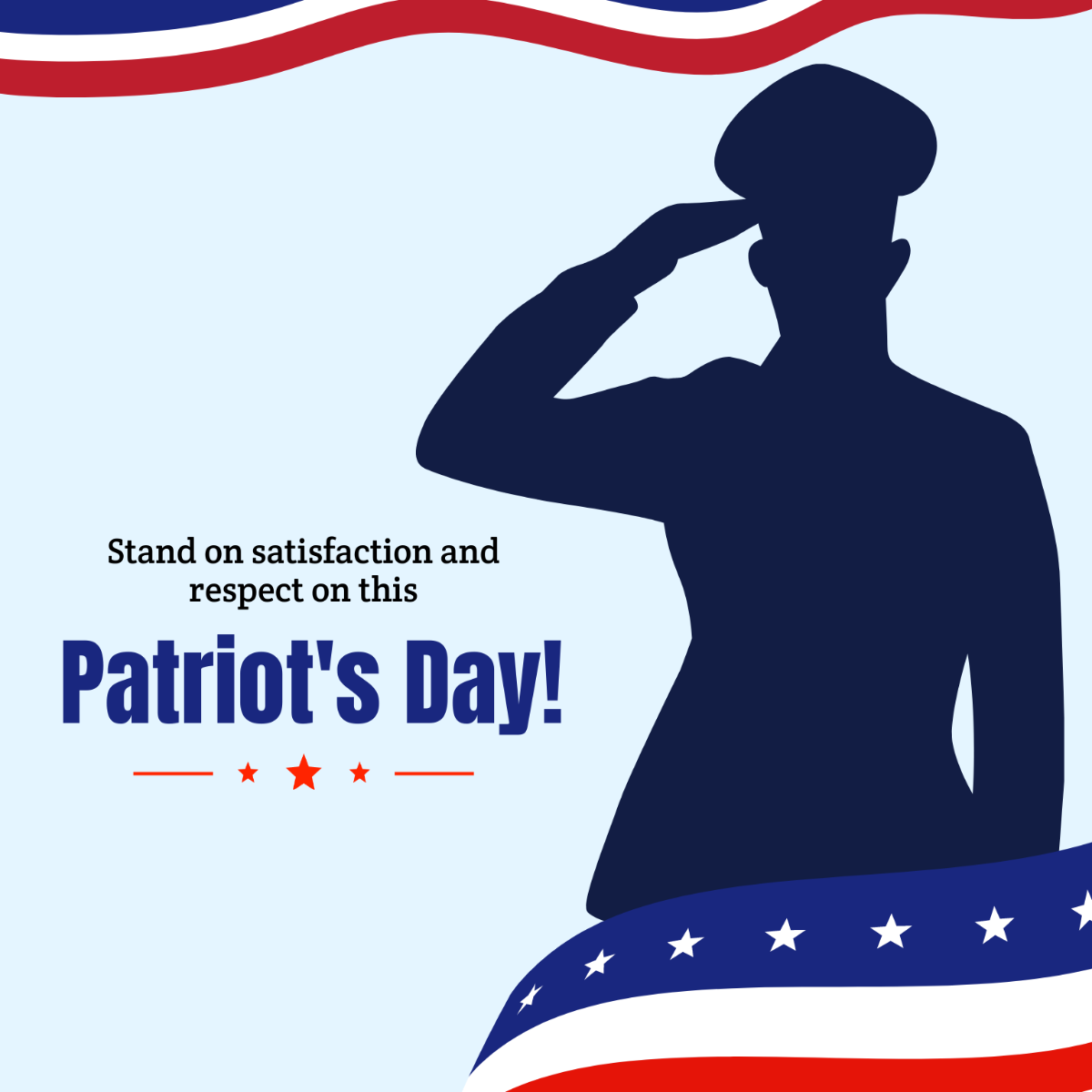 Patriots' Day Greeting Card Vector Template