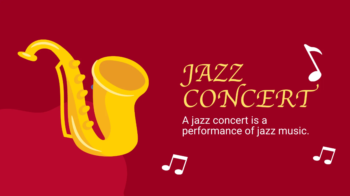 Free Jazz Concert Mk Plan Presentation Template to Edit Online