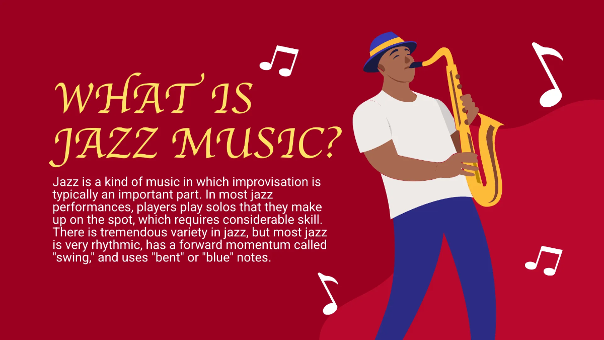 Free Jazz Concert Mk Plan Presentation Template to Edit Online
