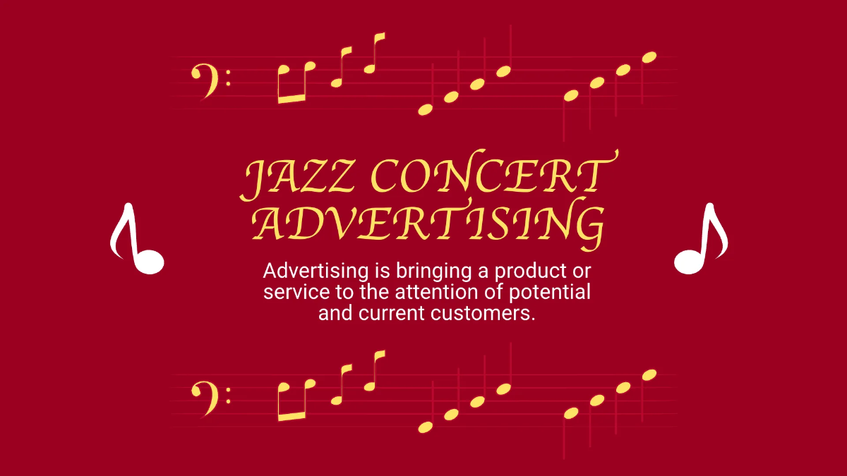 Free Jazz Concert Mk Plan Presentation Template to Edit Online