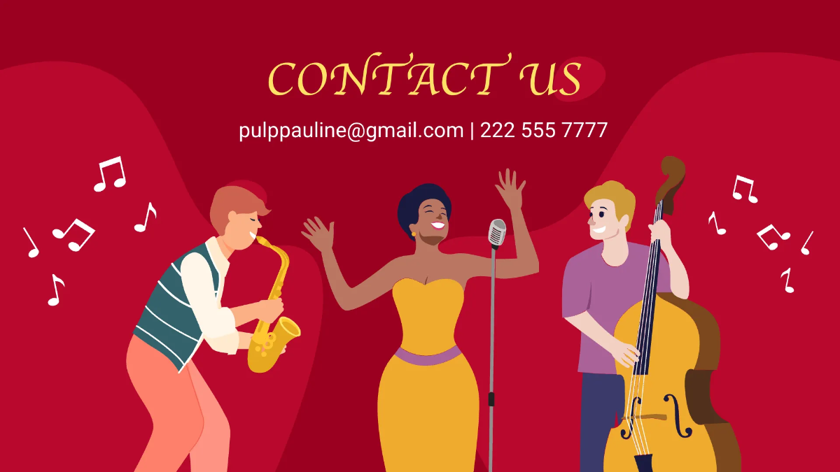 Free Jazz Concert Mk Plan Presentation Template to Edit Online