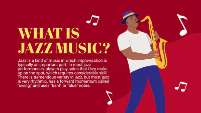 Free Jazz Concert Mk Plan Presentation Template to Edit Online