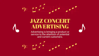 Free Jazz Concert Mk Plan Presentation Template to Edit Online