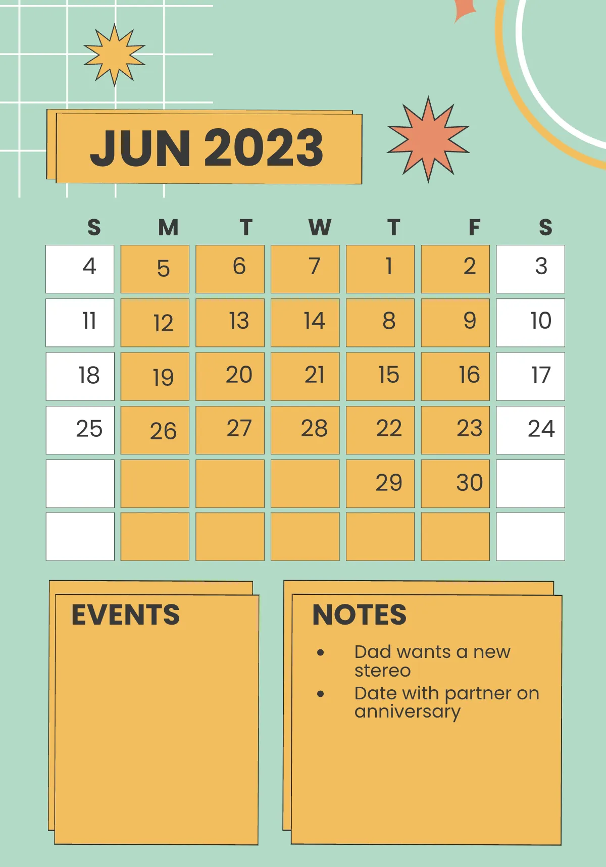 Free 2023 Monthly Planner Template to Edit Online