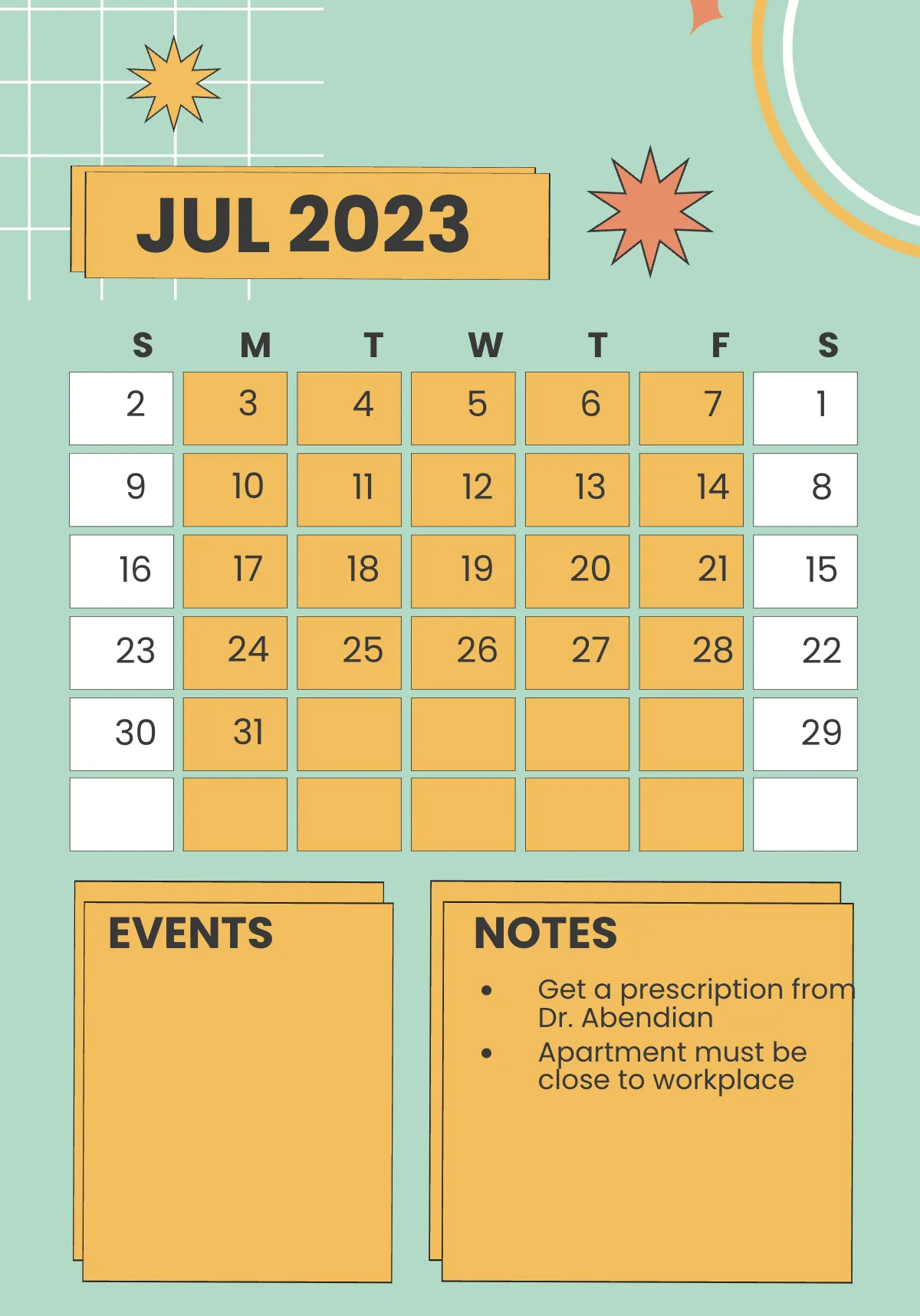 Free 2023 Monthly Planner Template to Edit Online