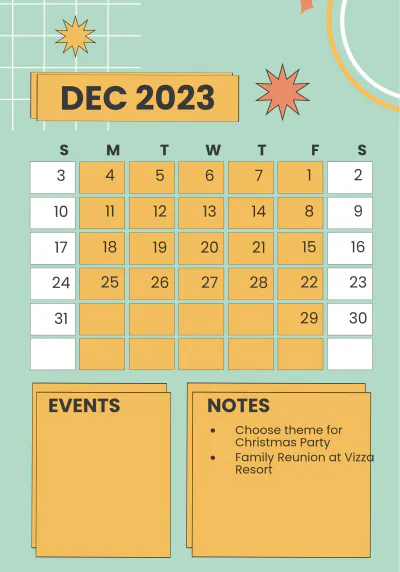 Free 2023 Monthly Planner Template to Edit Online