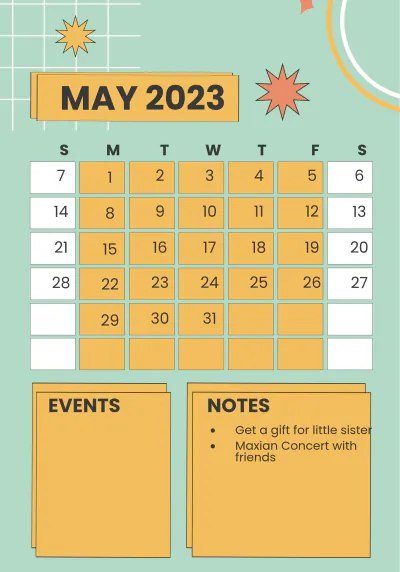 Free 2023 Monthly Planner Template to Edit Online