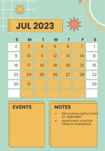Free 2023 Monthly Planner Template to Edit Online