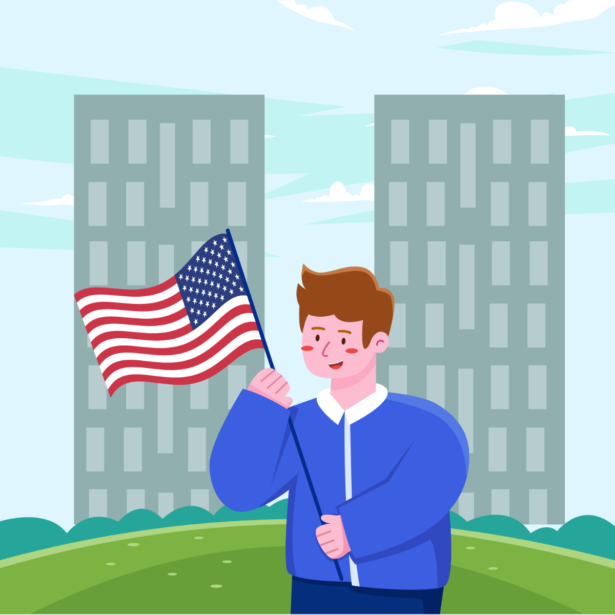 Cute Patriots' Day Clipart Template