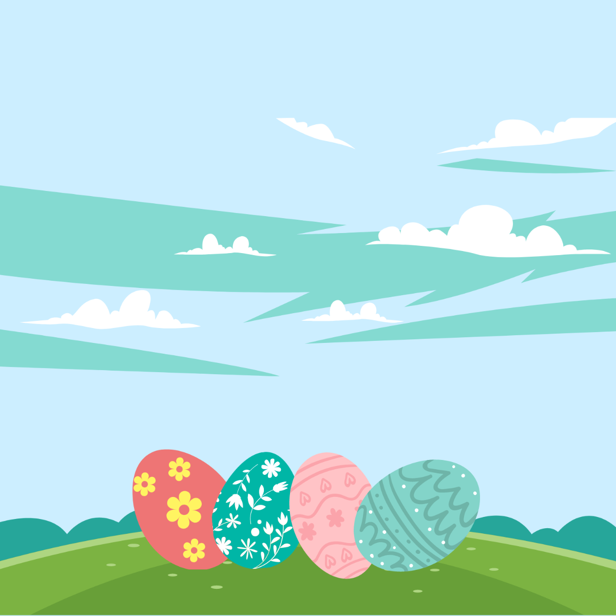 Easter Day Clipart Template