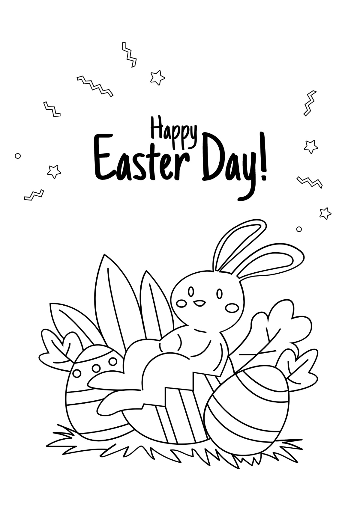 Free Easter Day Drawing Template