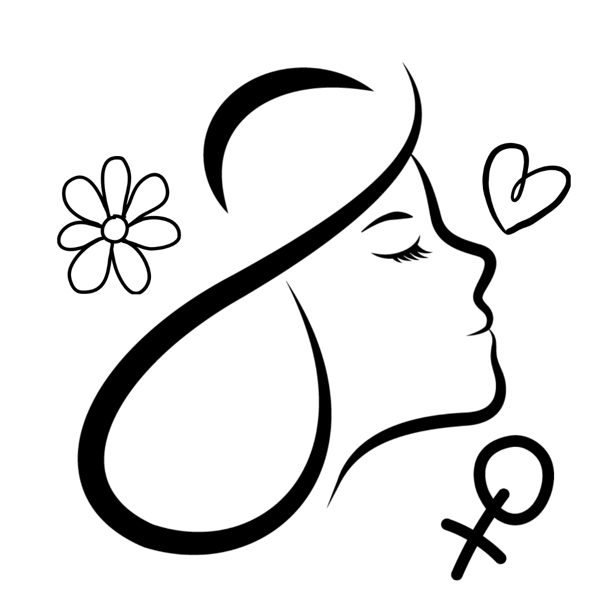 International Women's Day Drawing Vector Template