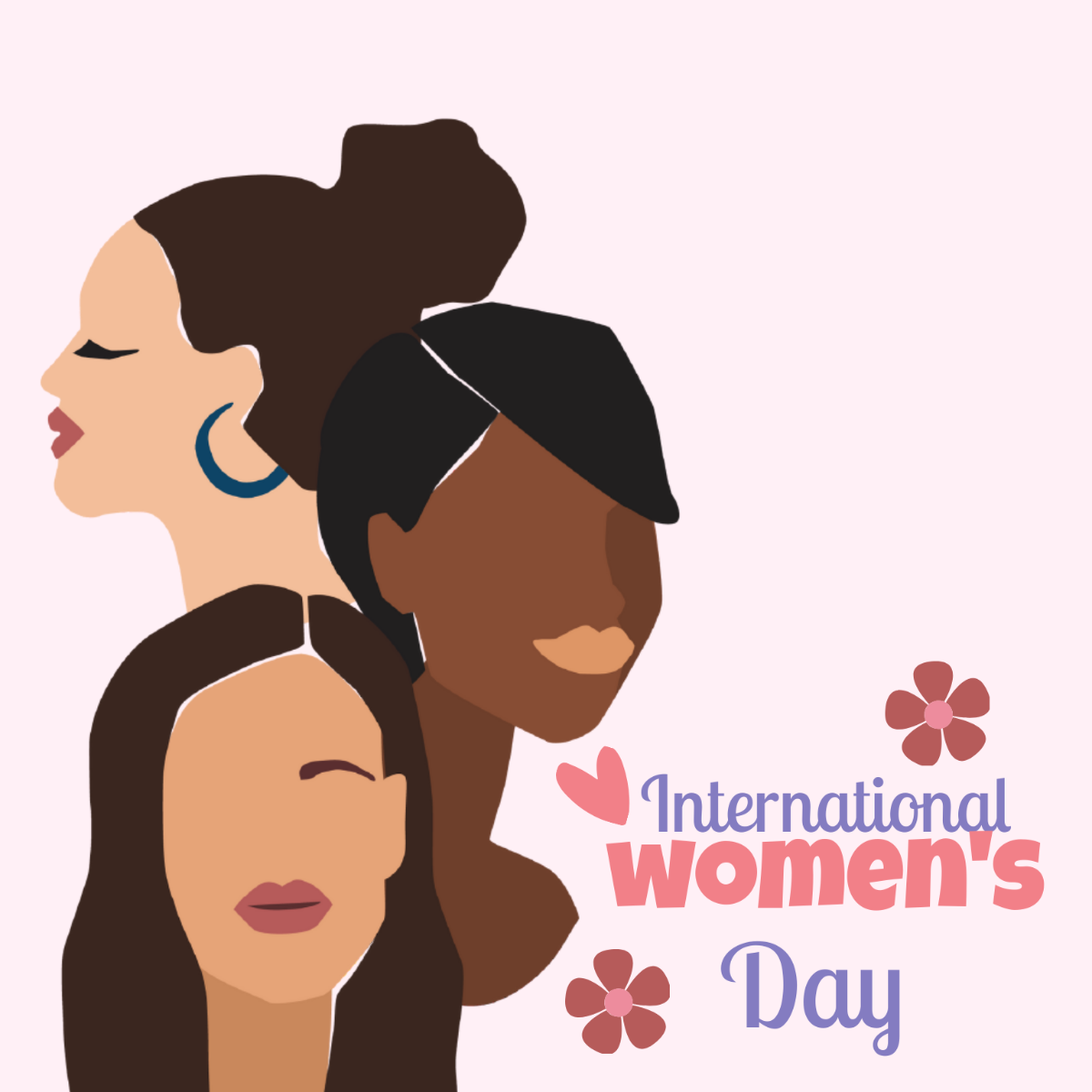 International Women's Day Cartoon Vector Template