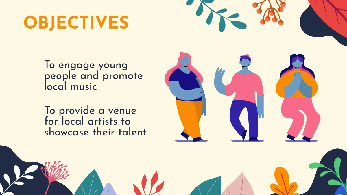 Free Music Festival Project Proposal Presentation Template to Edit Online