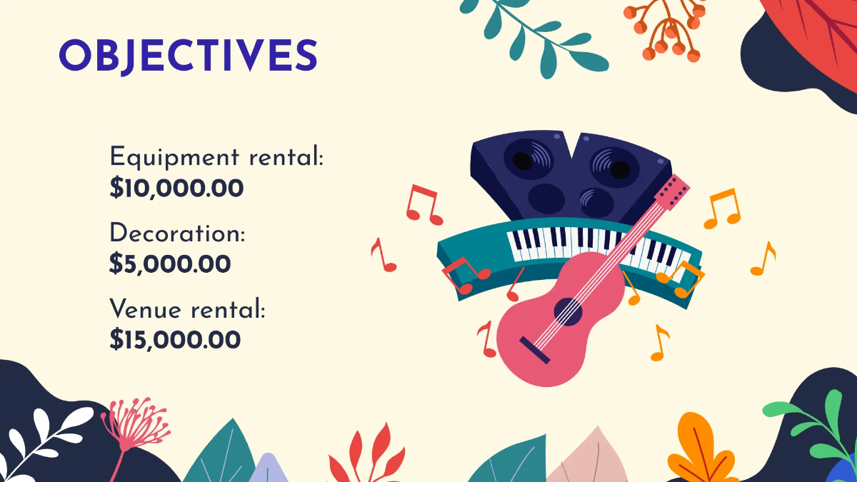 Free Music Festival Project Proposal Presentation Template to Edit Online