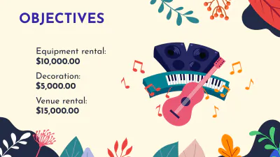 Free Music Festival Project Proposal Presentation Template to Edit Online