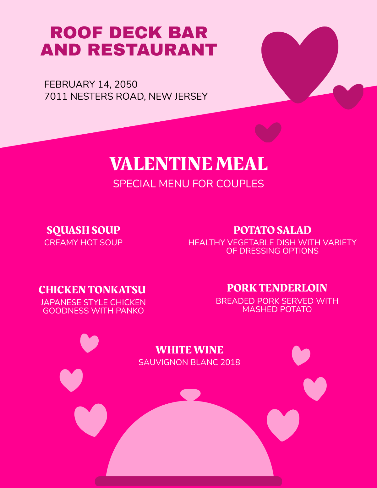 Romantic Valentine's Day Dinner Menu
