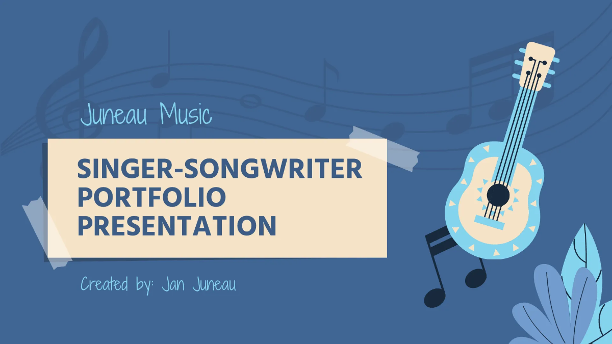 Free Singer-Songwriter Portfolio Presentation Template to Edit Online