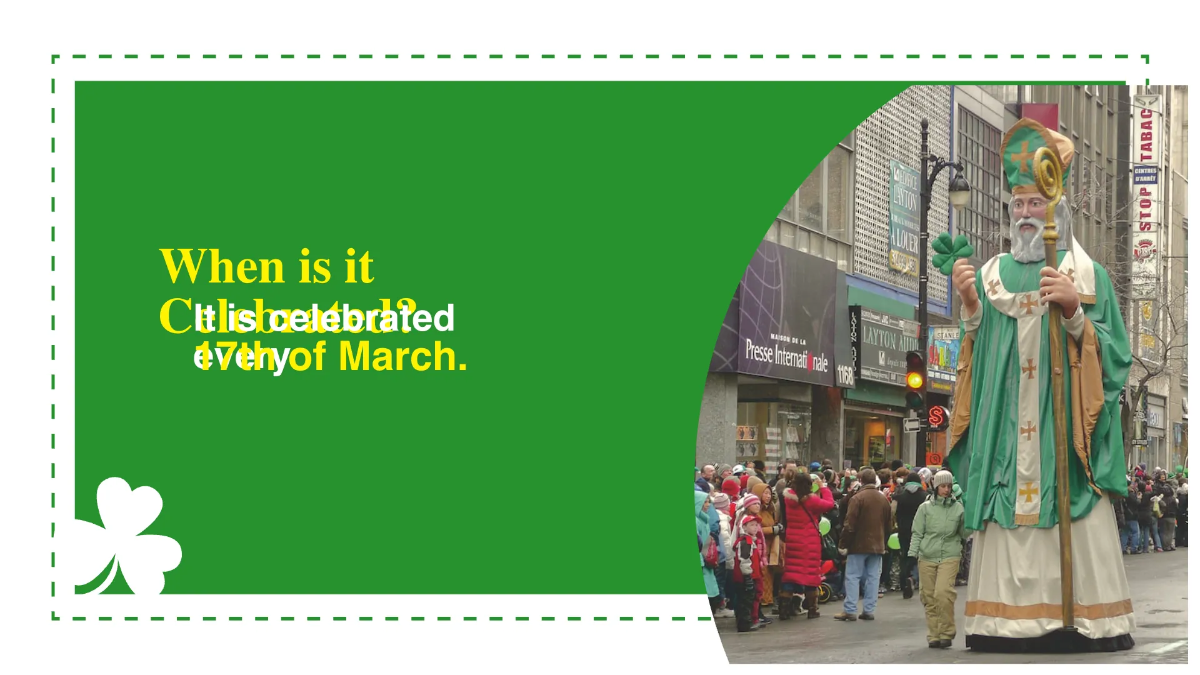 Free Simple St. Patrick's Day Presentation Template to Edit Online