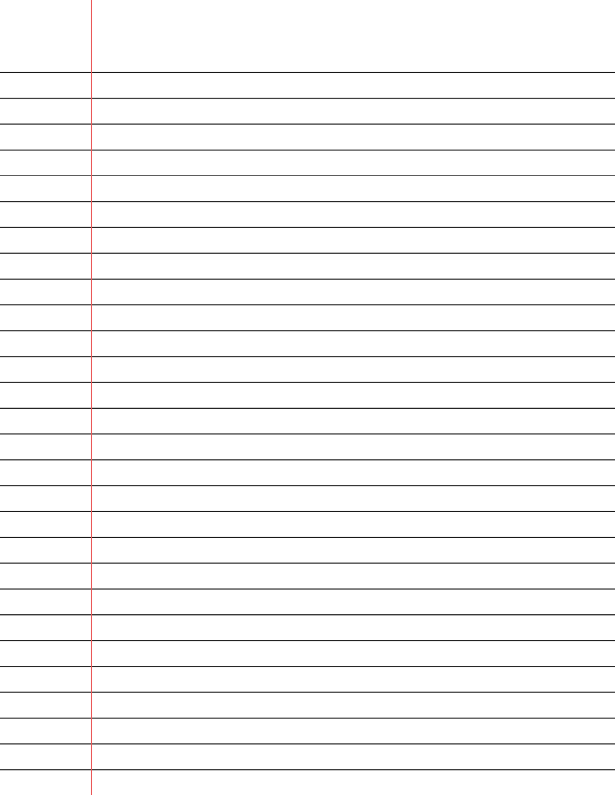 Wide Ruled Notebook Paper Template