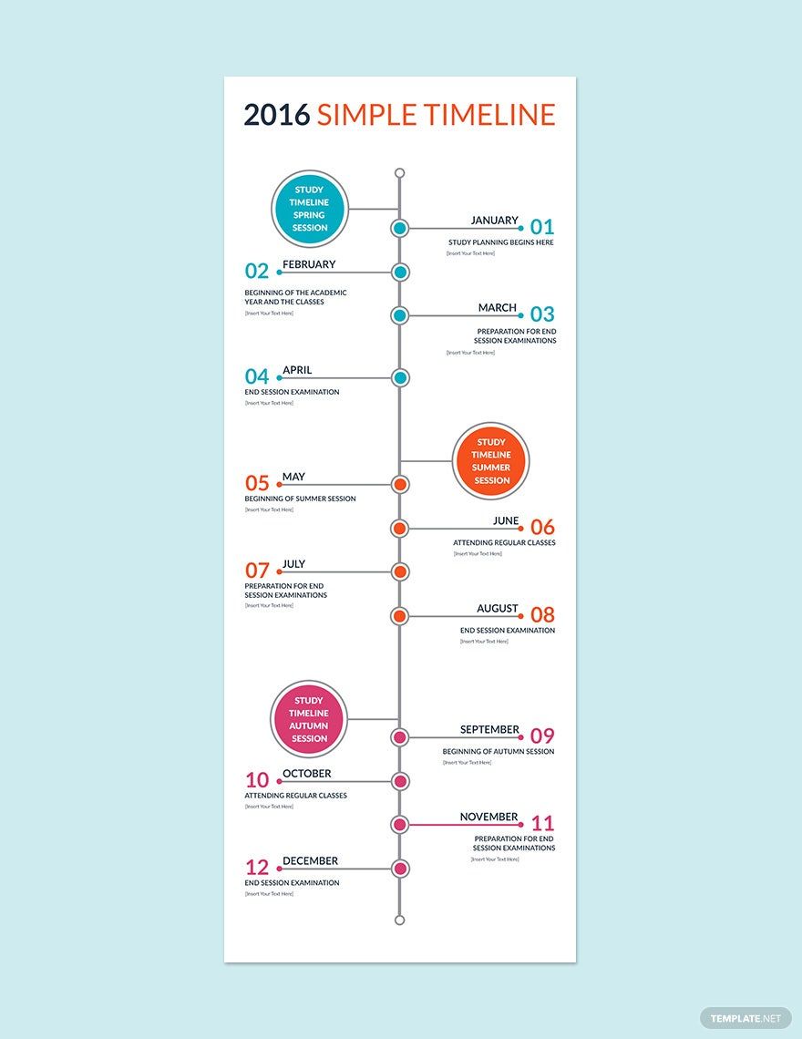 Simple Yearly Timeline Template in PSD