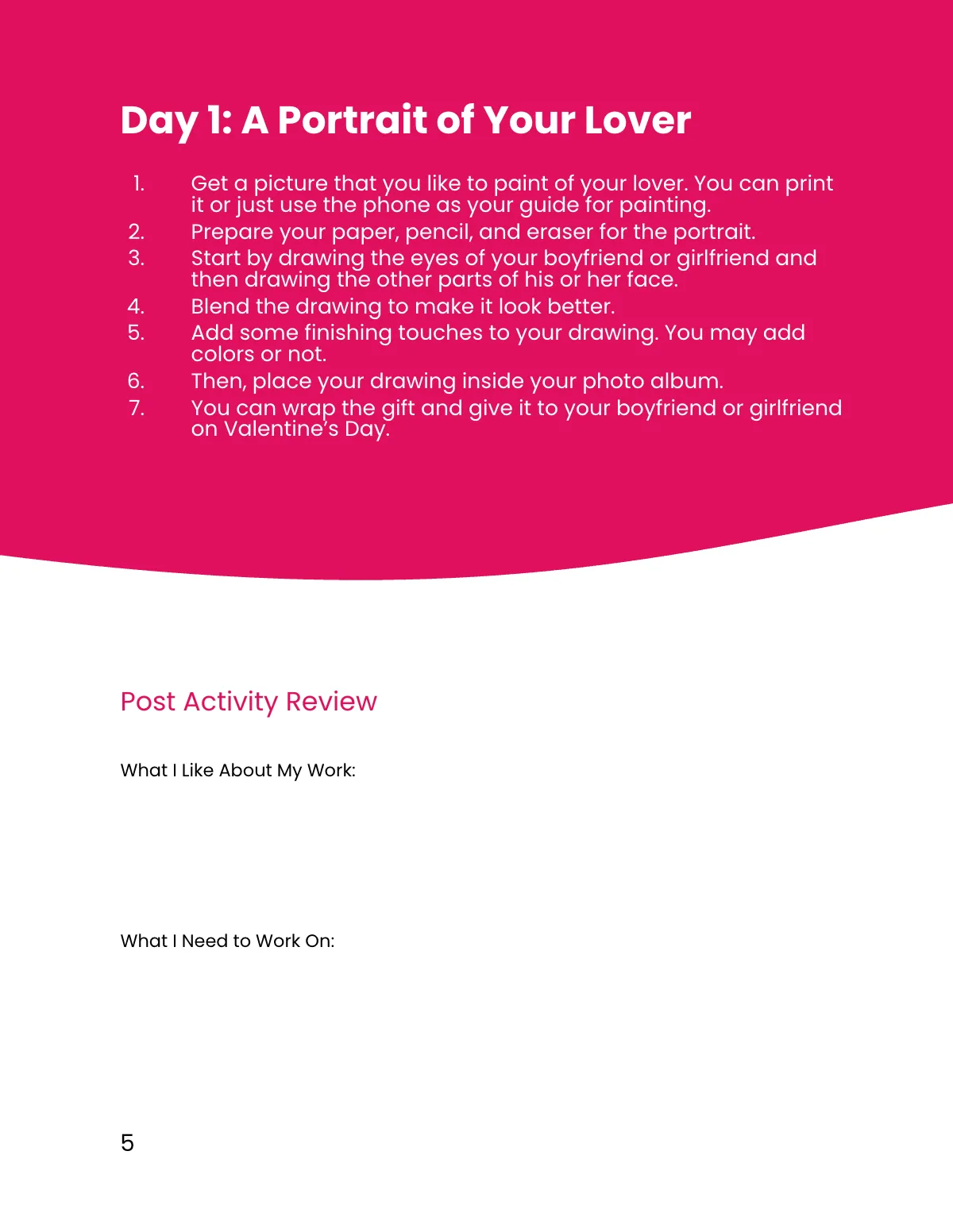 Free Valentine's Day Workbook Template to Edit Online