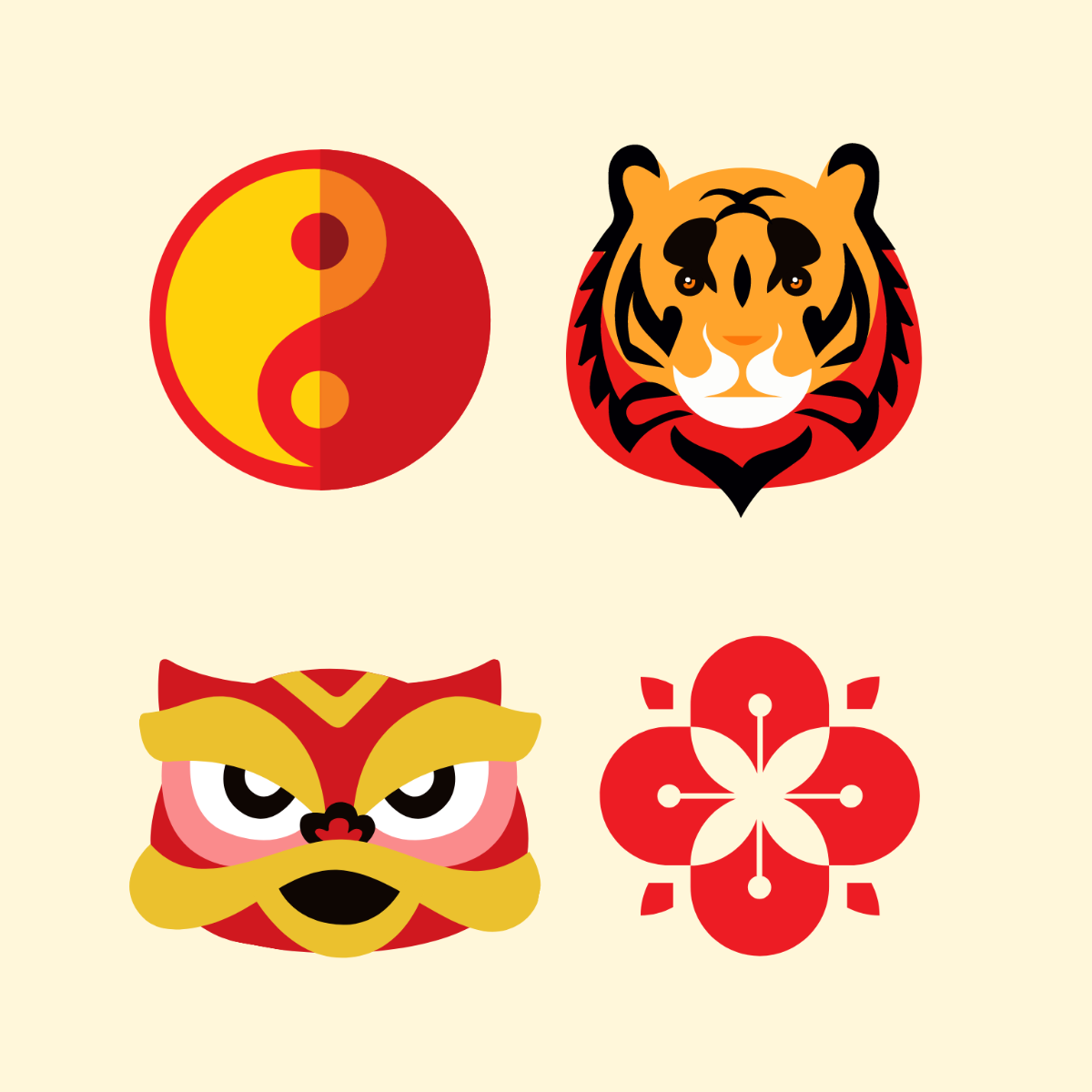Chinese New Year Logo Clipart Template
