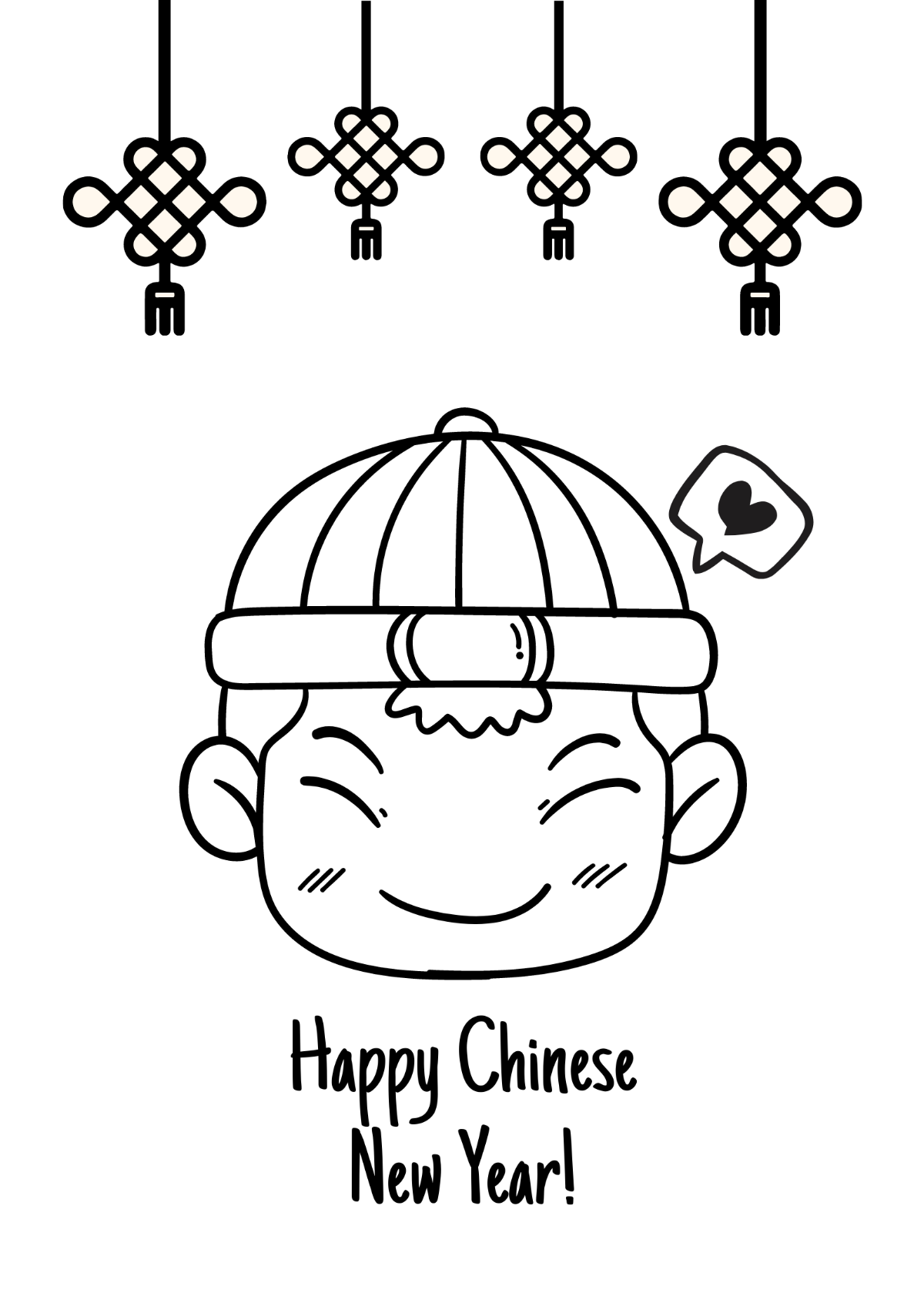 Free Cute Chinese New Year Drawing Template