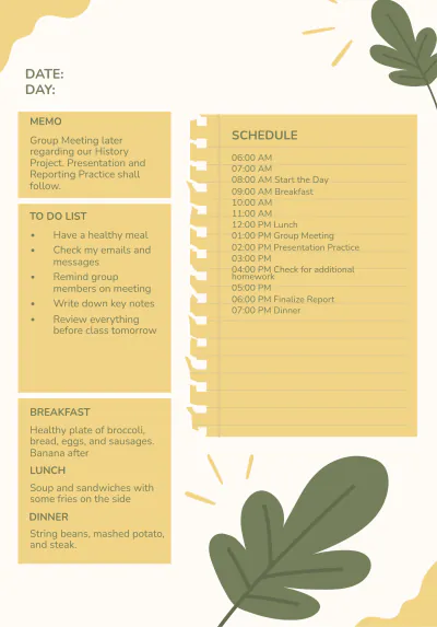 Free 2023 Dated Daily Planner Template to Edit Online