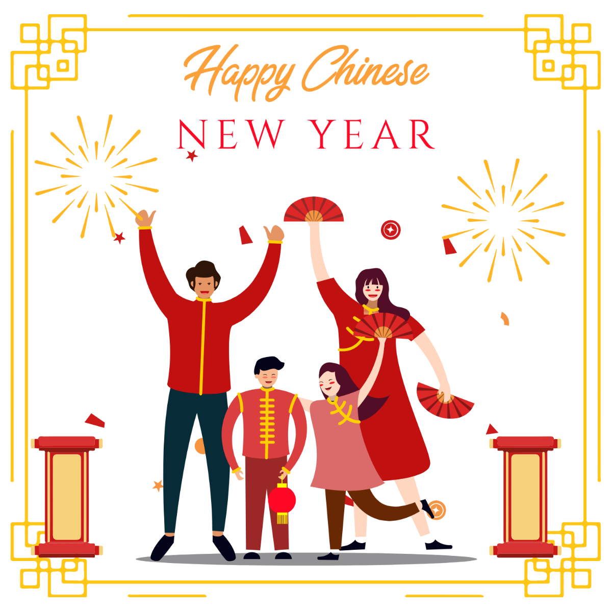 Chinese New Year Vector Art Template