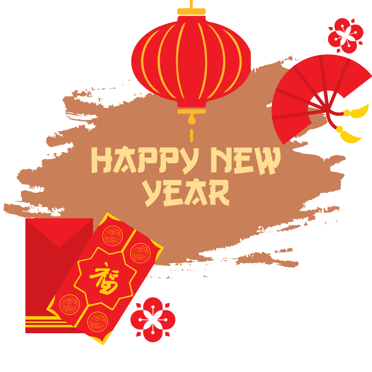Chinese New Year Chalk Design Vector Template