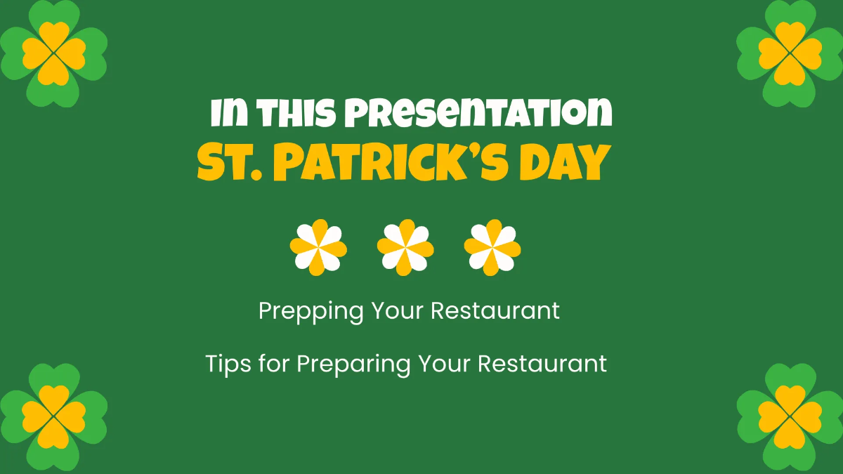 Free St. Patrick's Day Design Presentation Template to Edit Online