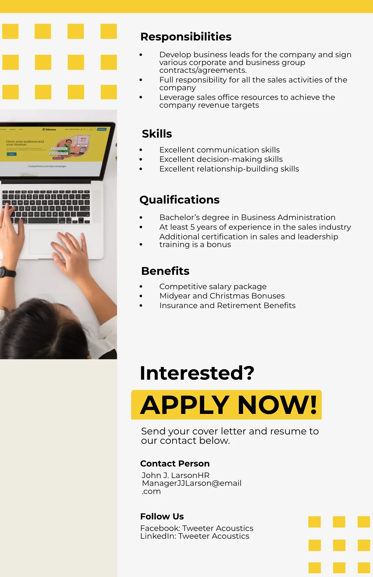 Free Job Vacancy Template to Edit Online