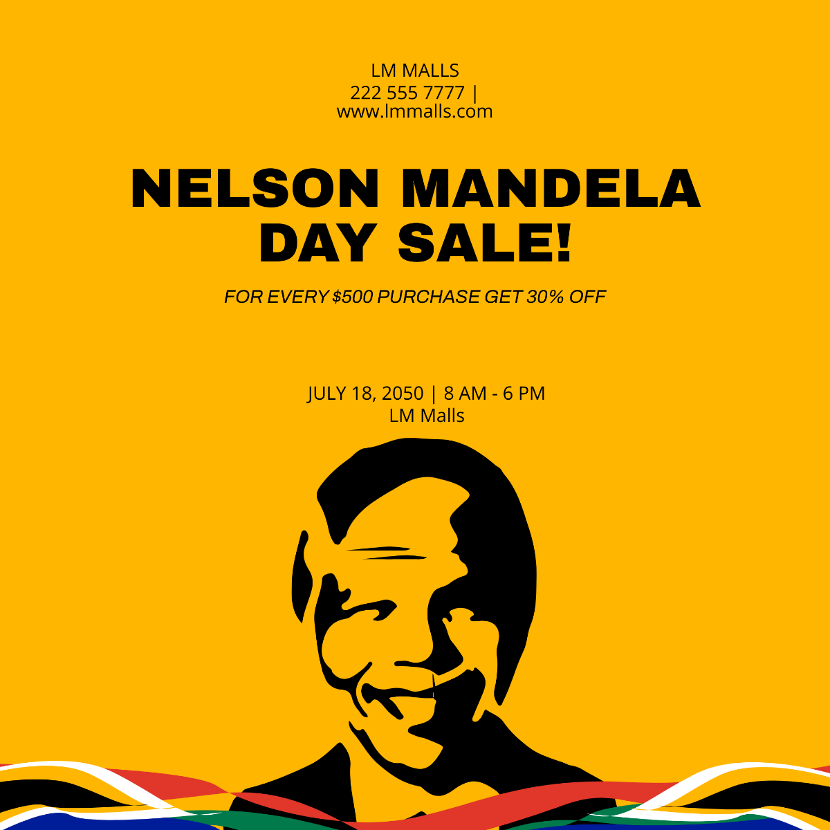 Free Nelson Mandela International Day Poster Vector Template