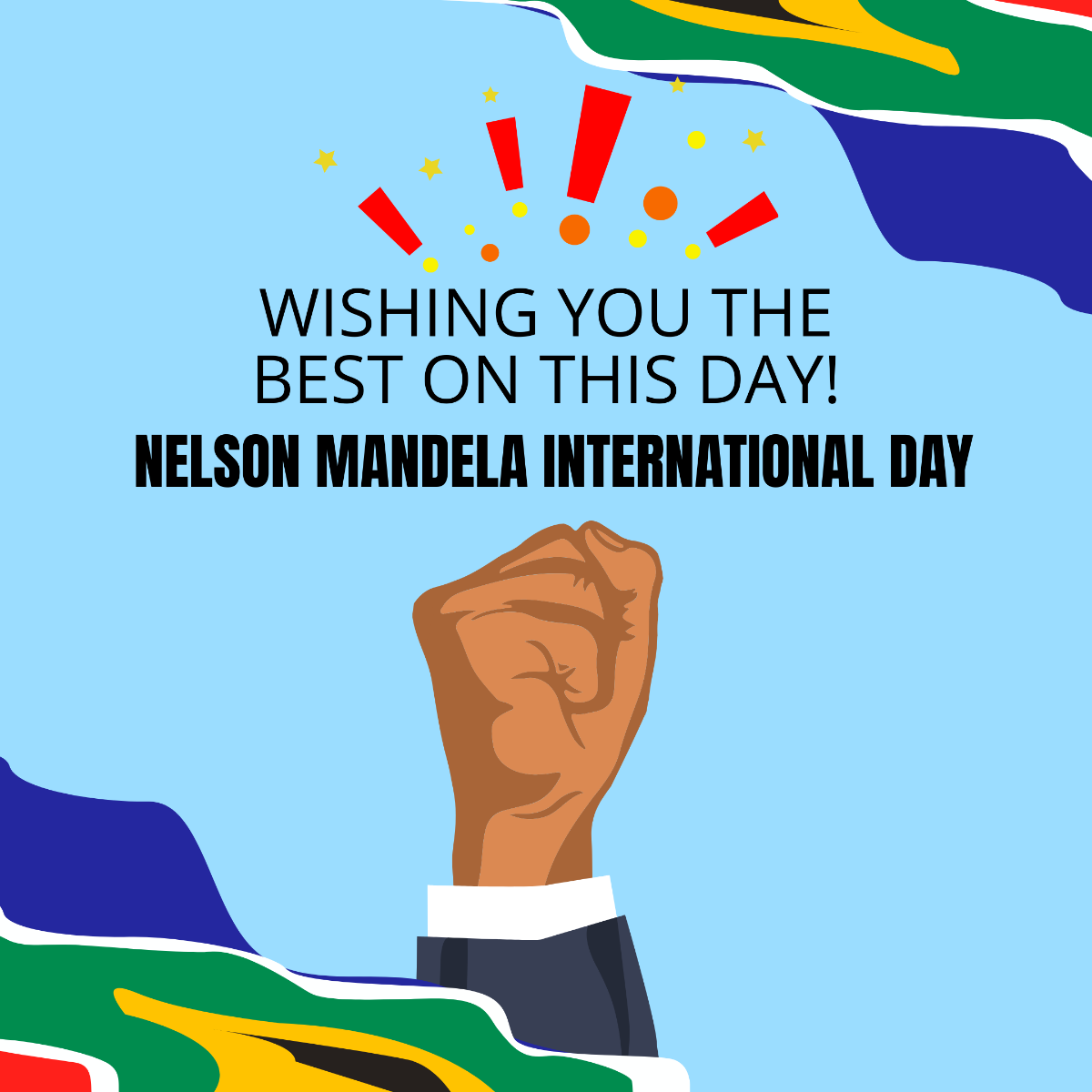 Free Nelson Mandela International Day Greeting Card Vector Template