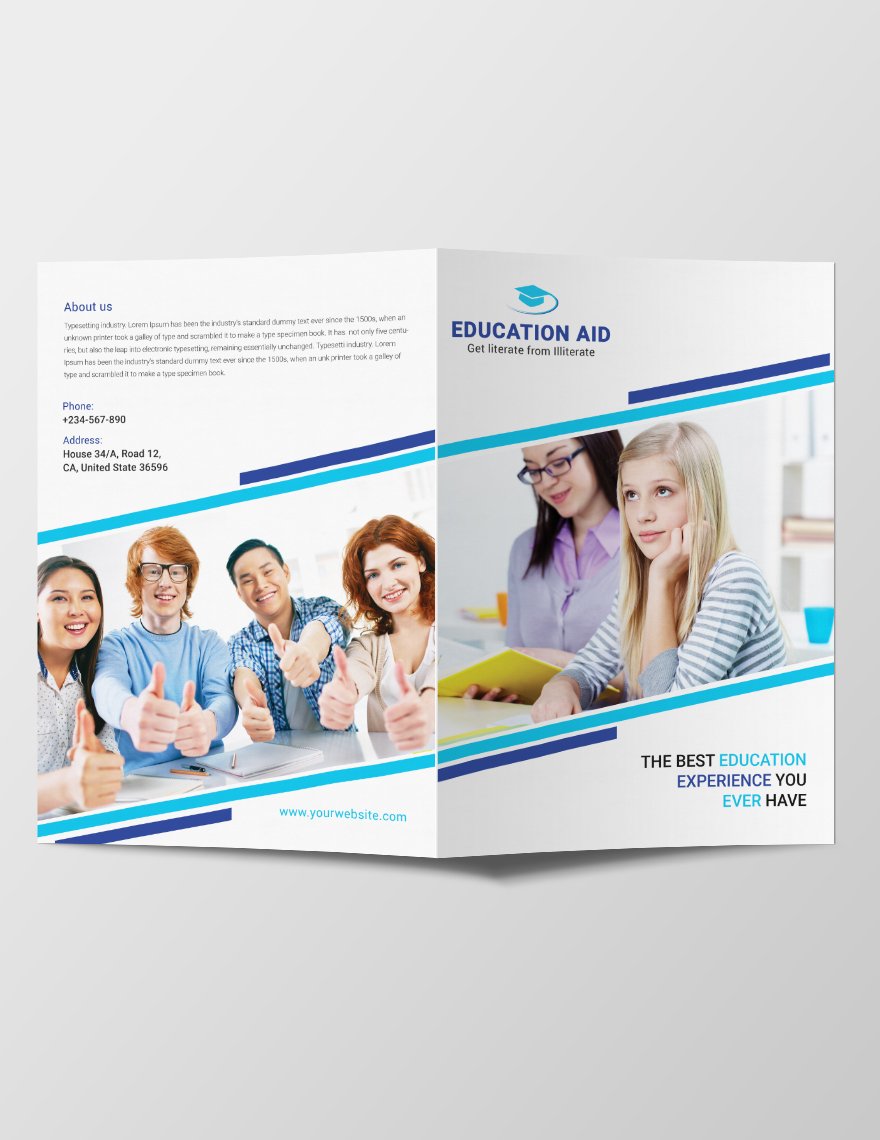 Education Bi-Fold Brochure Template