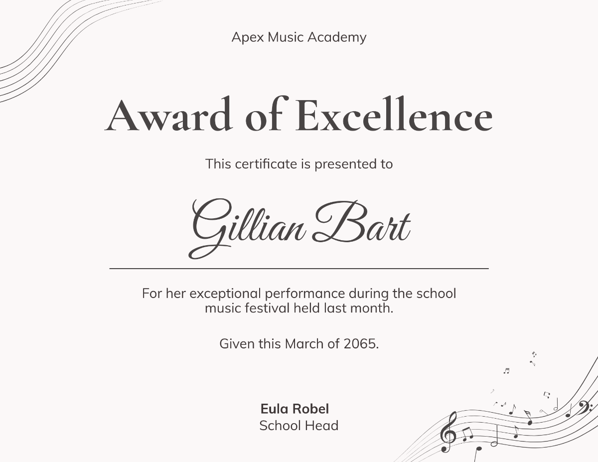 Music Piano School Student Certificate Template - Edit Online & Download